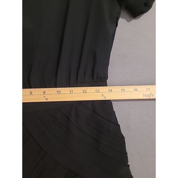 DVF Diane von Furstenberg Black Celia Dress Sz 6 Twist Pleated Chiffon GUC - Picture 10 of 12